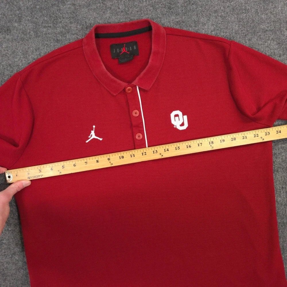 Jordan University‎ of Oklahoma Sooners Polo Shirt Mens L Red Jumpman Collegiate
